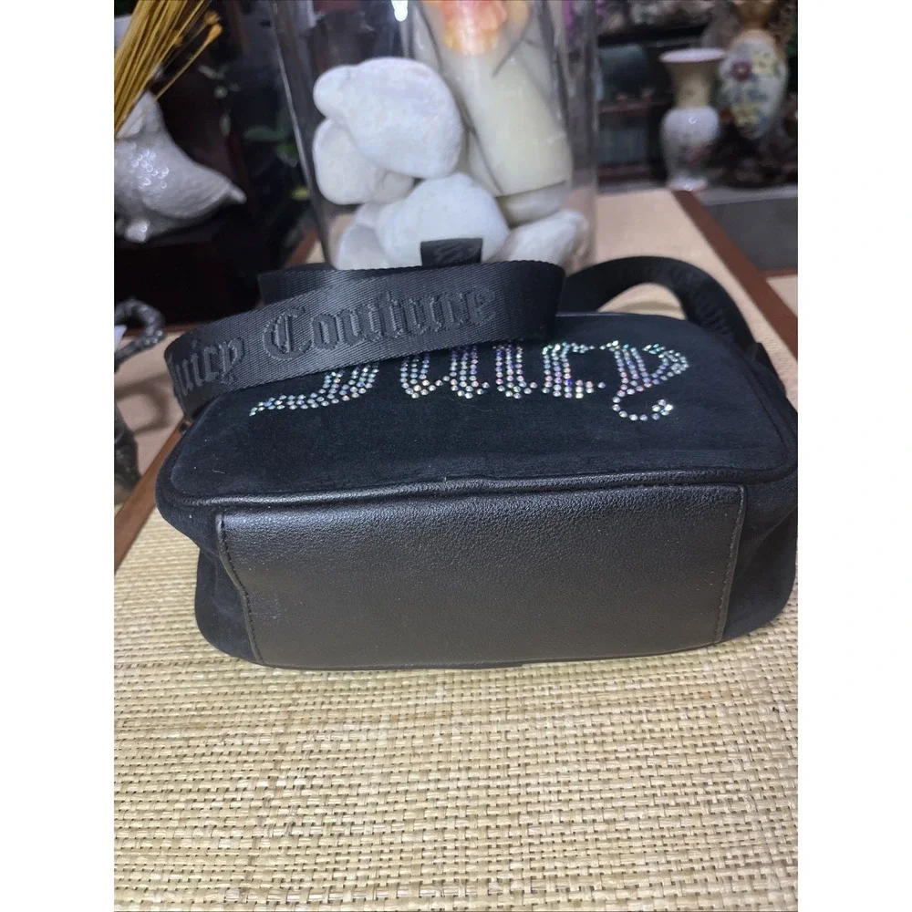 Juicy Couture Obsession Crossbody Camera Bag‎ Black Velour NWOT
